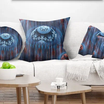Design Art World Of Infinite Universe - Abstract Printed Pillow In Blue