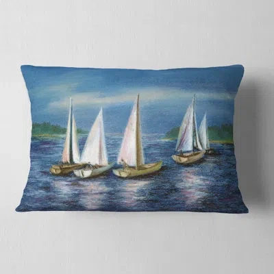 Design Art Yachts By Obsky Sea - Sea & Shore Printed Throw Pillow