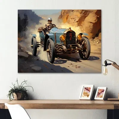 Design Art Yellow And Blue Dusty Race Track Adventures - Race Tracks Metal Wall Art Mt135839