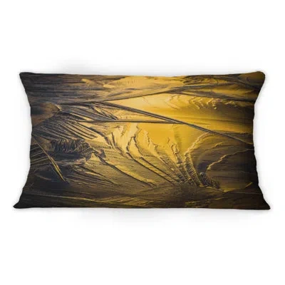Design Art Yellow Cold Ice - Traditional Printed Throw Pillow 1