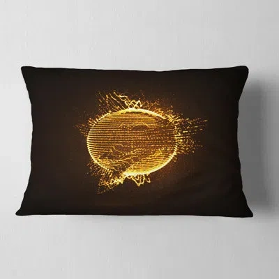 Design Art Yellow Glowing Particles - Abstract Printed Pillow