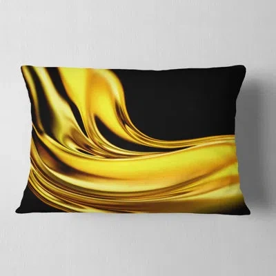 Design Art Yellow Gold Texture Pattern - Abstract Printed Throw Pillow
