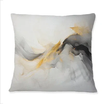 Design Art Yellow Grey Minimalism Tranquil Abstraction - Minimalism Printed Throw Pillow In Gray;yellow