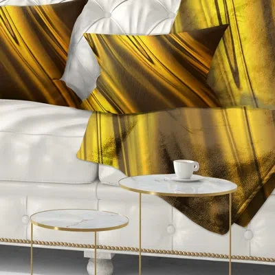 Design Art Yellow Liquid Gold Design - Abstract Printed Pillow