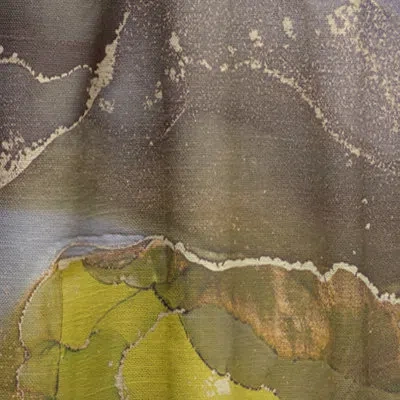 Design Art Yellow Luxury Abstract Fluid Art - Modern Velvet Curtain - Room Darkening - 1 Panel