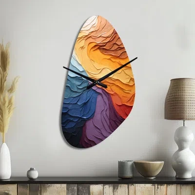 Design Art Yellow Orange Lyrical Abstraction Lyrical Sunset I - Asymmetrical Lyrical Abstraction Metal Wall Clo