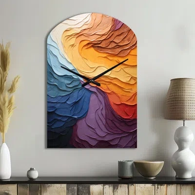 Design Art Yellow Orange Lyrical Abstraction Lyrical Sunset I - Lyrical Abstraction Unique Shape Metal Wall Clo In Yellow;orange