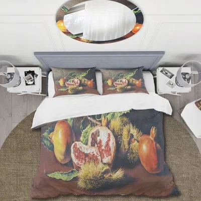 Design Art Yellow/orange/brown Microfiber Duvet Cover Set In Yellow,orange,brown