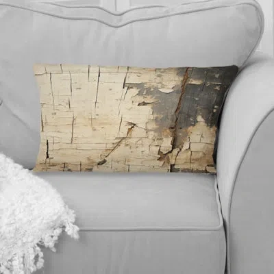 Design Art Yesterday Is History I - Abstract Geometric Printed Throw Pillow In Beige