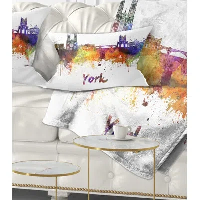 Design Art York Skyline - Cityscape Printed Throw Pillow