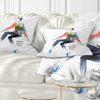 Design Art Young Woman Colorful - Portrait Printed Pillow