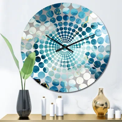 Design Art Zen Blue And White Marble - Marble  Wall Clock In Blue;white