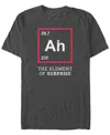 Design By Humans Men's Ah The Element Of Surprise Funny Gift Idea Short Sleeve T-shirt In Charcoal