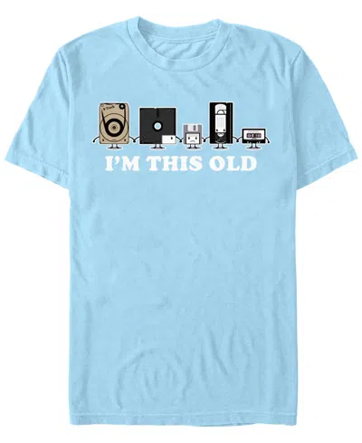 Design By Humans Men's I'm This Old Short Sleeve T-shirt In Light Blue