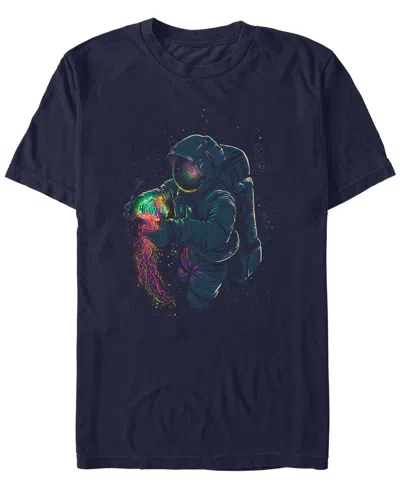 Design By Humans Men's Jelly Space Short Sleeve T-shirt In Navy