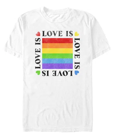 Design By Humans Men's Love Is Pride Short-sleeve T-shirt In White
