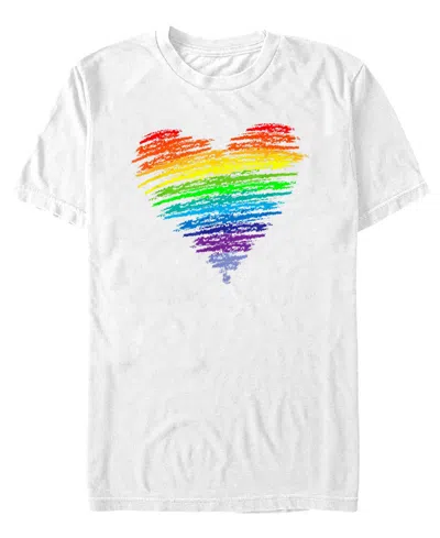 Design By Humans Men's Love Wins Rainbow Pride Short Sleeve T-shirt In White