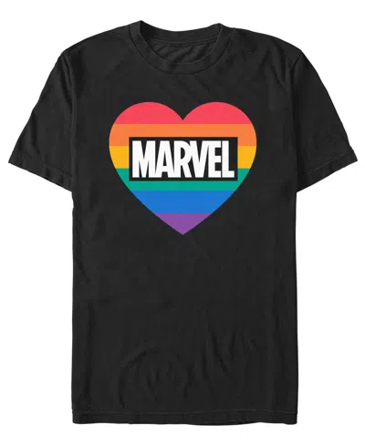 Design By Humans Men's Marvel Pride Heart Short-sleeve T-shirt In Black
