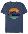 Design By Humans Men's Mountain View Short Sleeve T-shirt In Navy Heather