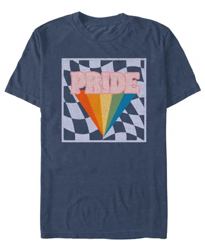 Design By Humans Men's Pride Checkers Short-sleeve T-shirt In Blue