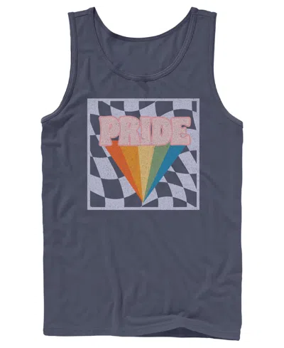 Design By Humans Men's Pride Checkers Sleeveless Tank Top In Blue