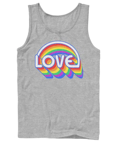 Design By Humans Men's Rainbow Love Sleeveless Tank Top In Gray