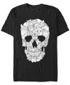 Design By Humans Men's Sketchy Cat Skull Short Sleeve T-shirt In Black