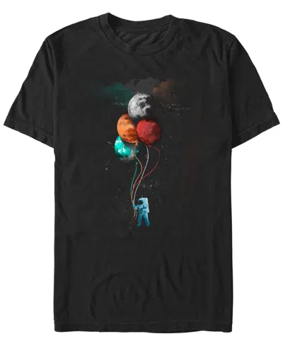 Design By Humans Men's The Spaceman's Trip Short Sleeve T-shirt In Black