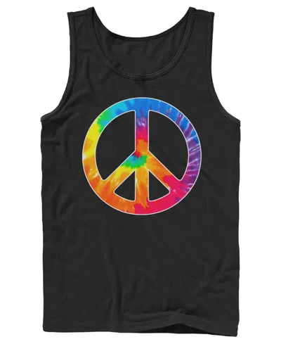 Design By Humans Men's Tie Dye Peace Sleeveless Tank Top In Black