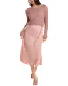 DESIGN HISTORY 2PC LEX LINEN-BLEND SWEATER POPOVER MIDI DRESS