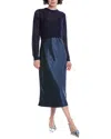 Design History 2pc Val Wool-blend Sweater Slip Dress In Blue