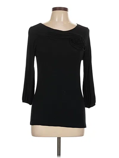 Pre-owned Design History 3/4 Sleeve Top Black Boatneck Tops