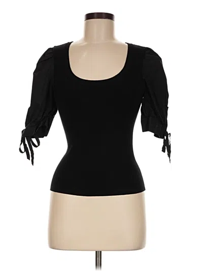 Pre-owned Design History 3/4 Sleeve Top Black Sweetheart Neckline Tops