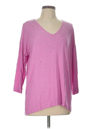 Pre-owned Design History 3/4 Sleeve Top Pink V-neck Tops
