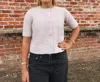 Design History Angelina Sweater Cardigan In Plum In White