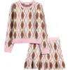 Design History Argyle Sweater & Skirt In Multi