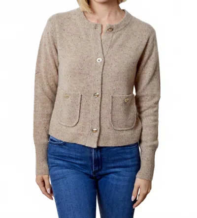 Design History Button Front Cardigan In Beige In Nude
