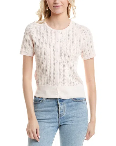 DESIGN HISTORY BUTTON FRONT LINEN-BLEND CARDIGAN