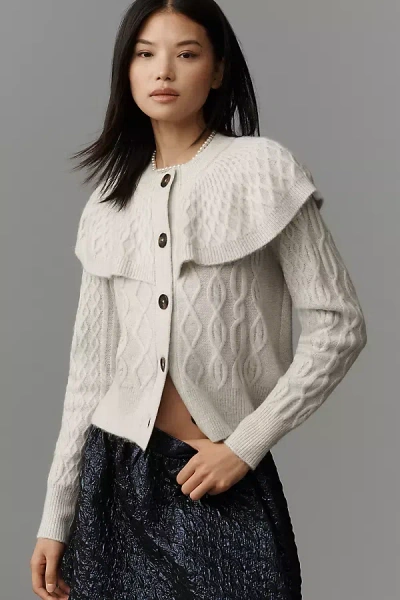 Design History Cable-knit Cape Cardigan Sweater In White