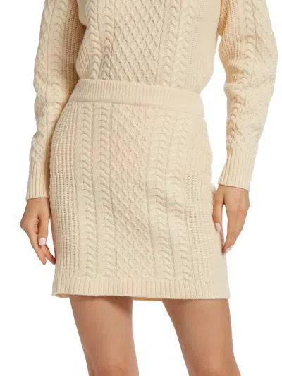 Design History Cable Knit Short Skirt In Cotton Cloud In Multi