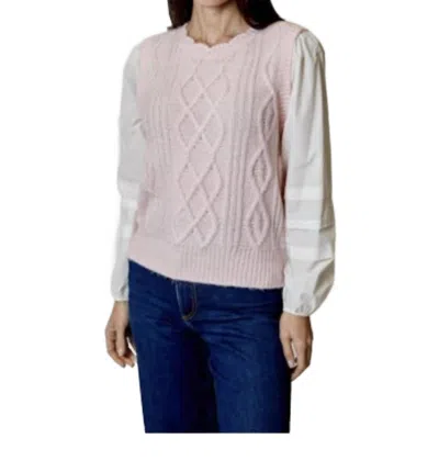 Design History Cable Knit Sweater Vest In Pink