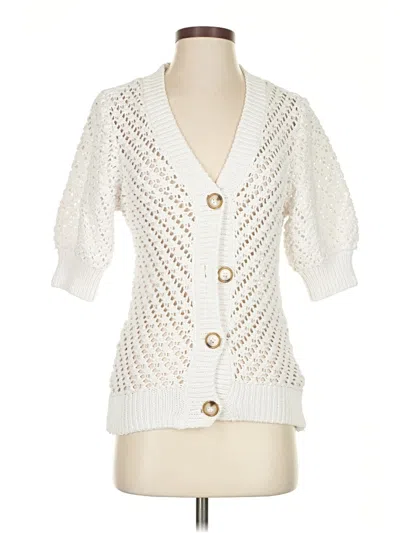Pre-owned Design History Cardigan Sweater In White