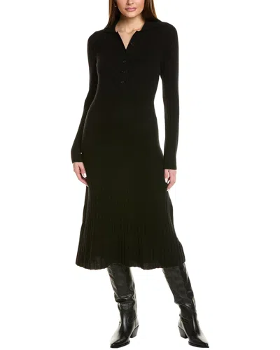 Design History Collared Cashmere Sweaterdress In Black