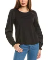 Design History Two Color Brioche Cashmere Sweater In Black
