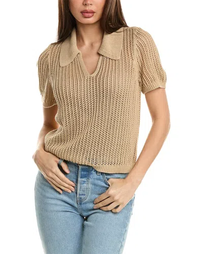 Design History Cora Loose Knit Linen-blend Top In Beige