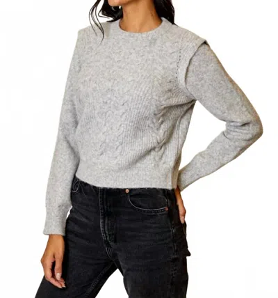 Design History Crewneck Cable Sweater In Airstream In Gray