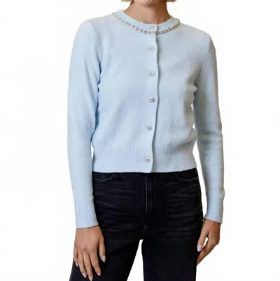 Design History Crewneck Cardigan In Cloud In Blue