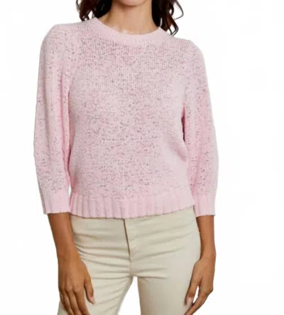 Design History Elbow Puff Sleeve Sweater In Pink Posie