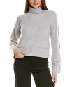 Design History Exposed Seam Turtleneck Cashmere Sweater In Grey