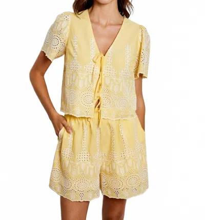 Design History Eyelet Blouse In Summer Solstice Cbo In Yellow